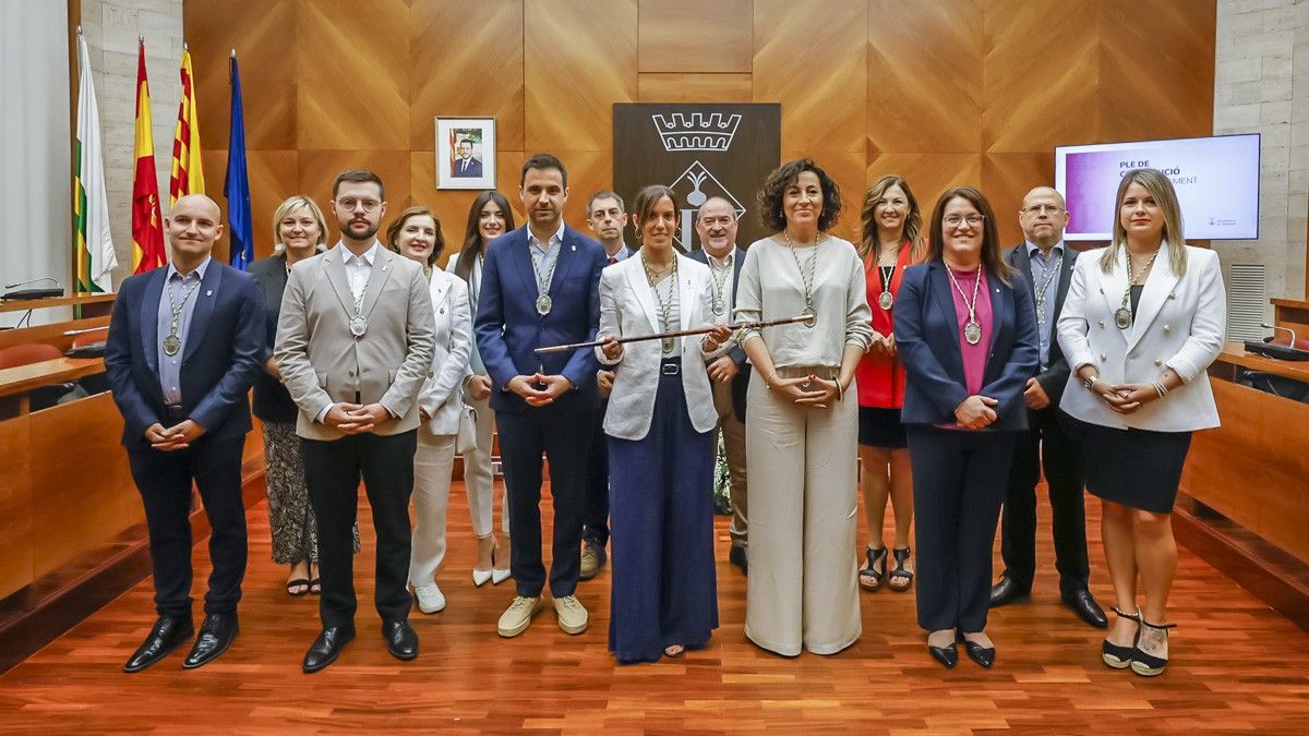 L'alcaldessa i els regidors del PSC de Sabadell.