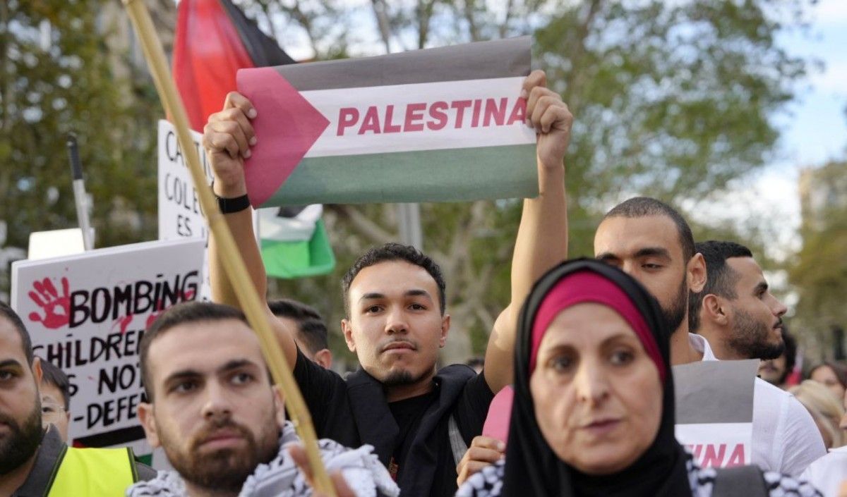 Manifestació unitària de suport a Palestina. 