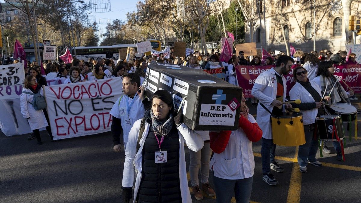 Manifestació d'infermeres a Barcelona