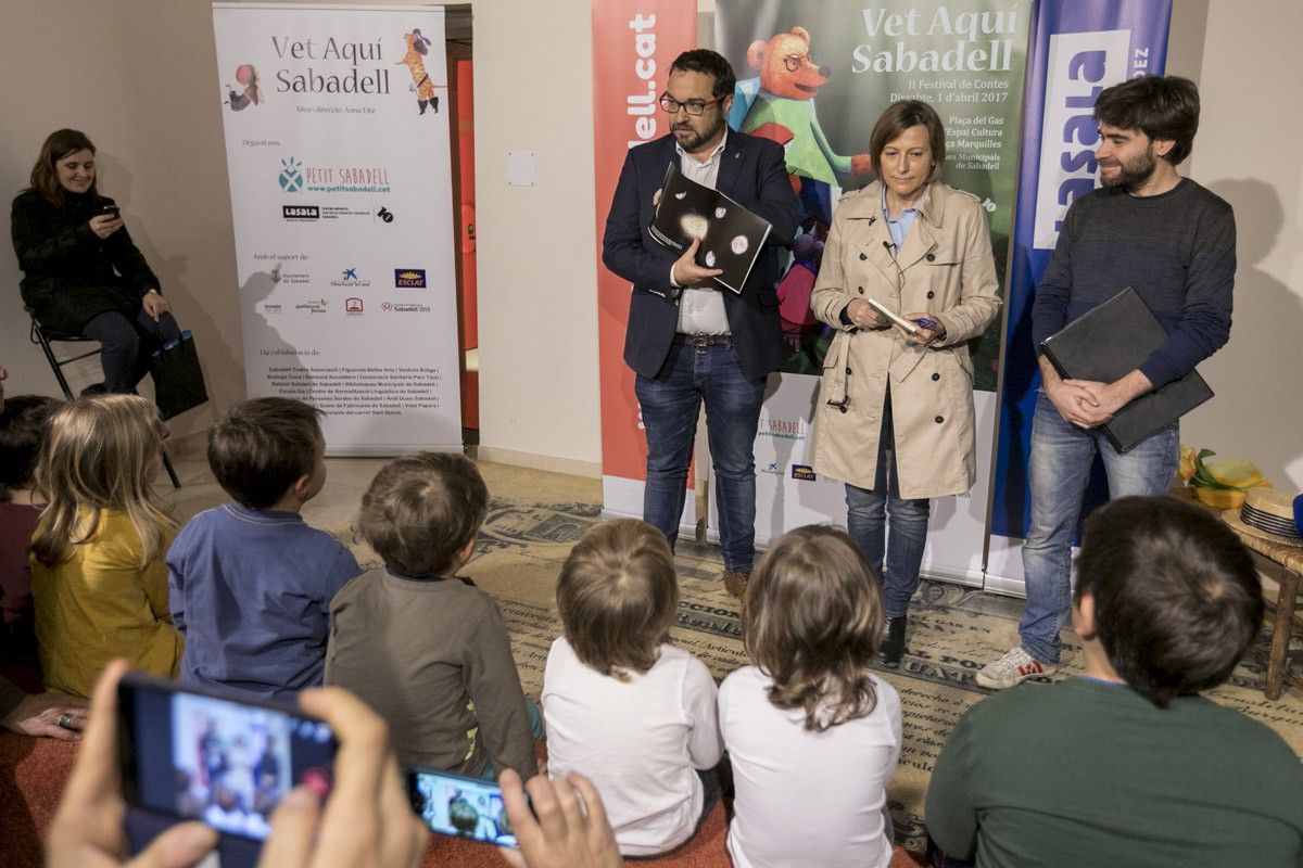 Carme Forcadell, amb Juli Fernàndez al II Festival de Contes de Sabadell