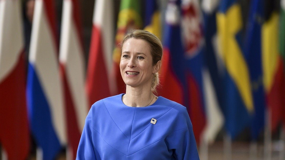 Kaja Kallas, primera ministra d'Estònia, en una trobada a Brussel·les