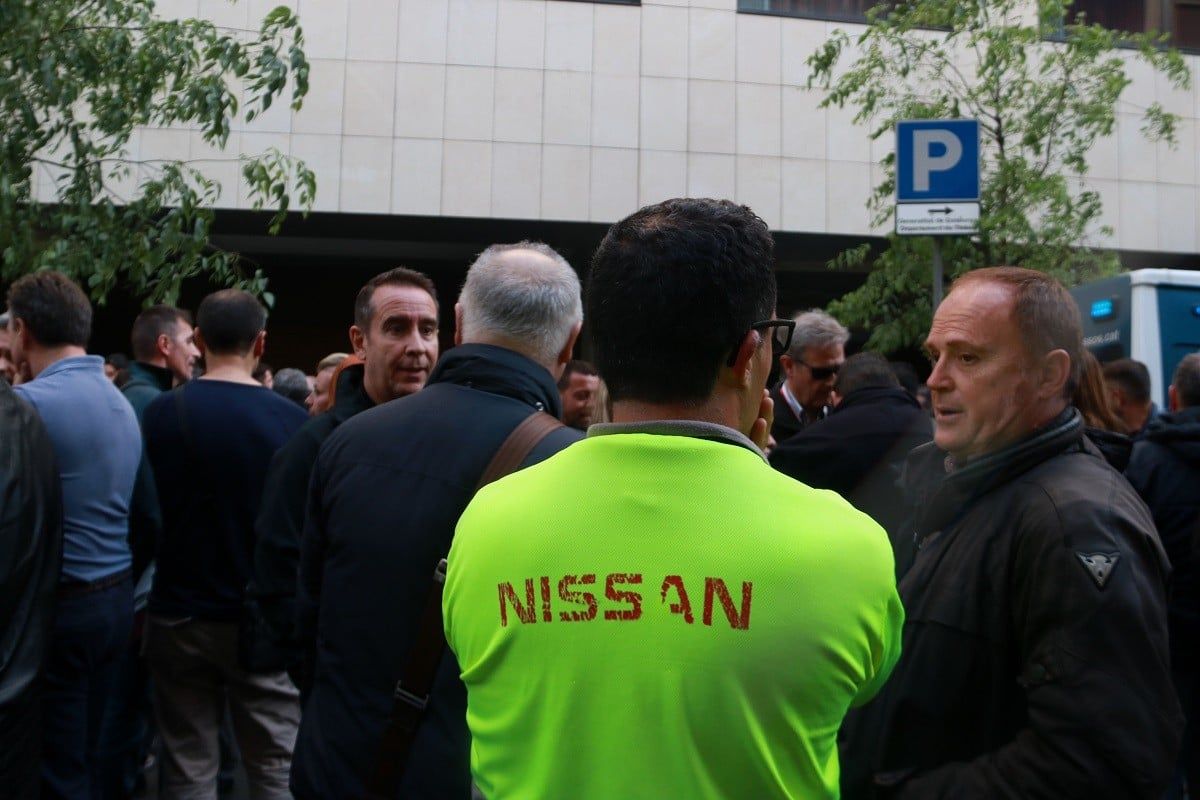 Treballadors de la planta de Nissan a Barcelona, en una imatge d'arxiu en protesta laboral