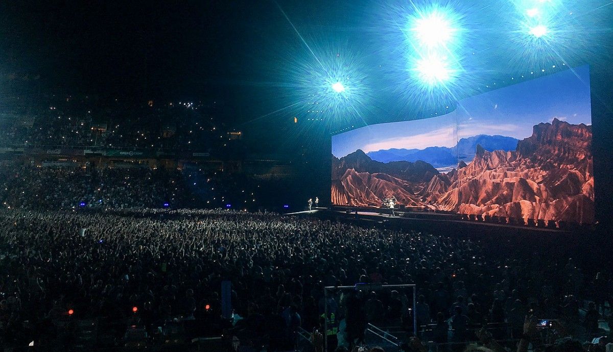 Un moment del concert d'U2 a Barcelona