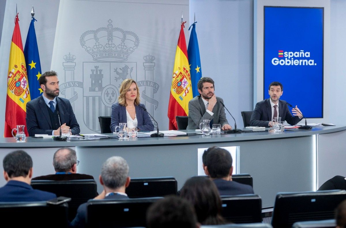 Els ministres Cuerpo, Alegría, Urtasun i Bustinduy, aquest dimarts.