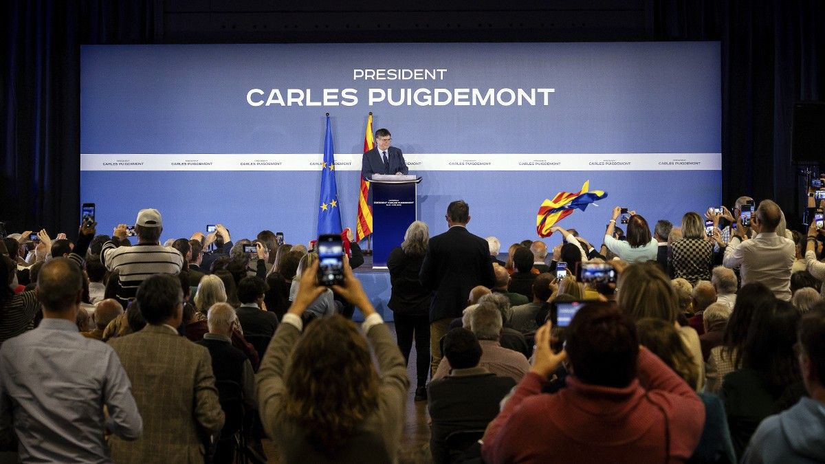 Conferència de Carles Puigdemont des d'Elna