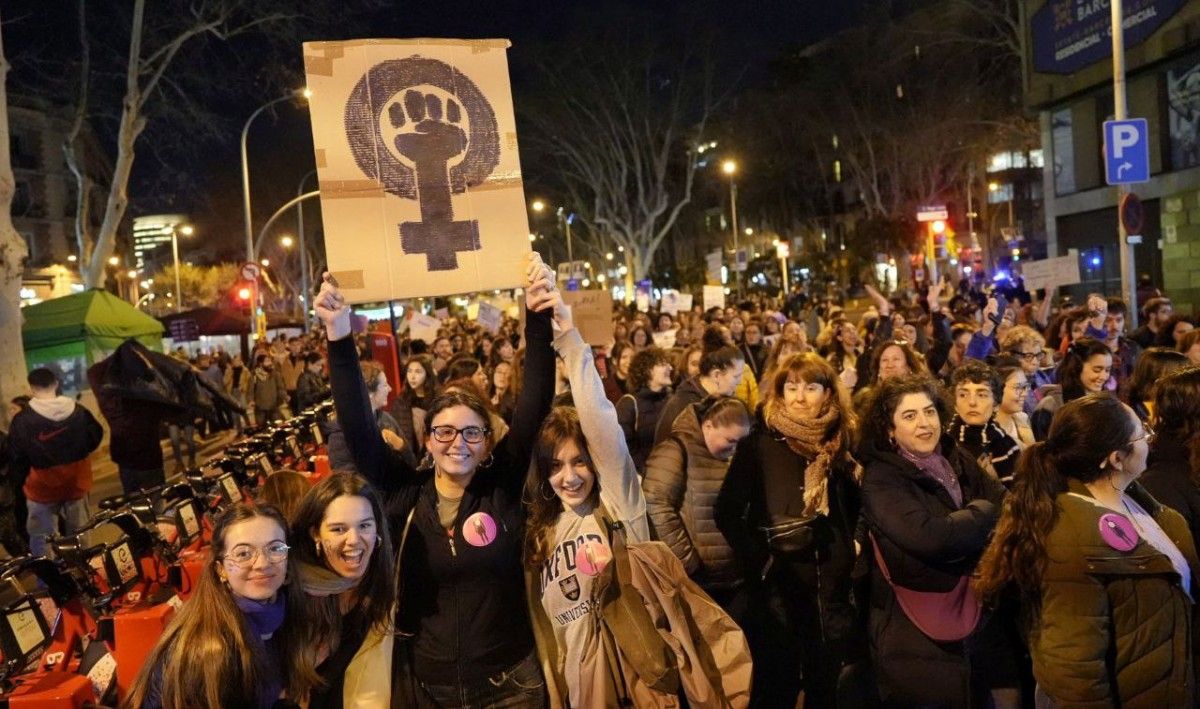 Un grup de joves a la manifestació de divendres a Barcelona
