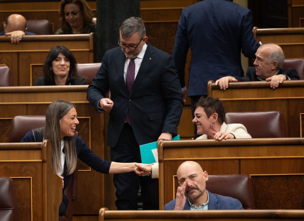 Míriam Nogueras, Josep Maria Cervera i la dirigent d'EH Bildu Mertxe Aizpurua, al Congrés