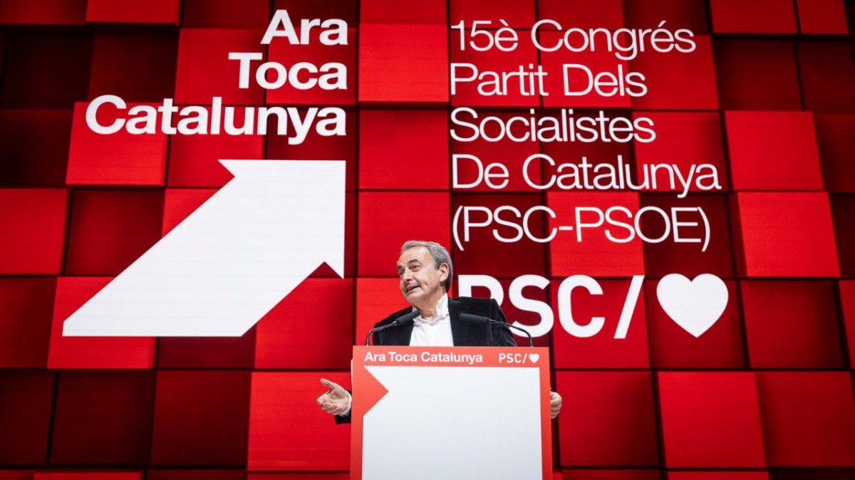 L'expresident del govern espanyol José Luis Rodríguez Zapatero, en l'obertura del congrés del PSC