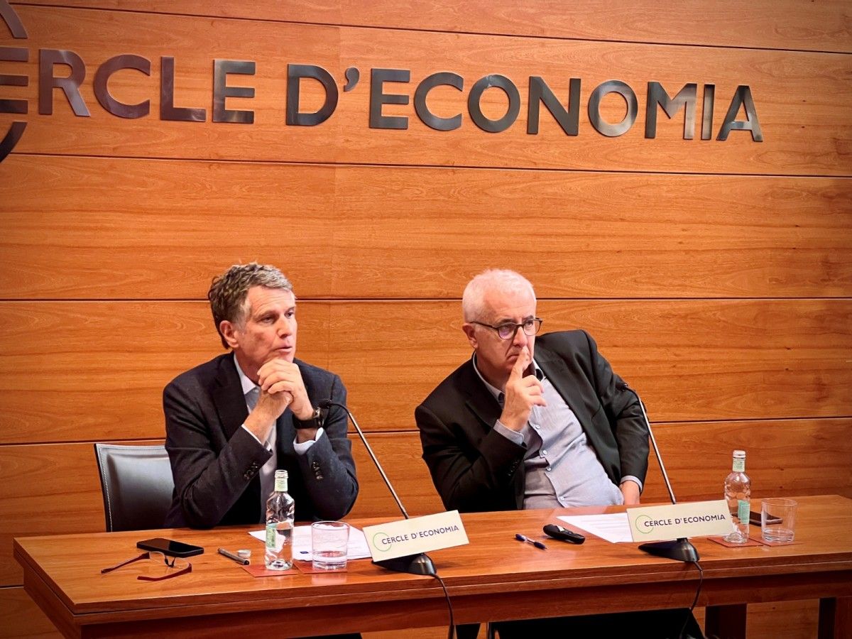 Jaume Guardiola, president del Cercle, i Miquel Nadal, el director general.
