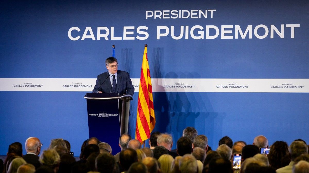 Carles Puigdemont, a l'acte d'Elna