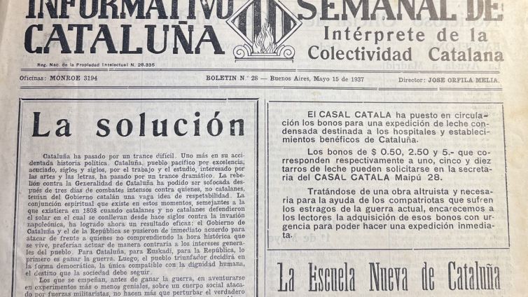 Informativo Semanal de Cataluña, òrgan oficiós de la Generalitat a Buenos Aires, durant la guerra 