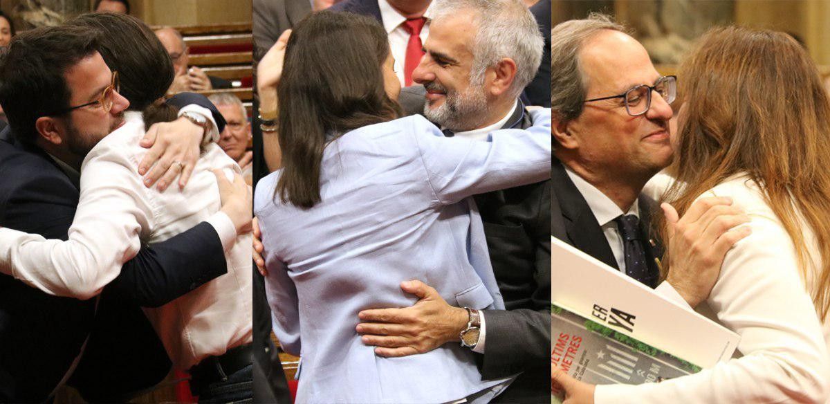 Gómez, Arrimadas i Borràs en el seu darrer ple del Parlament