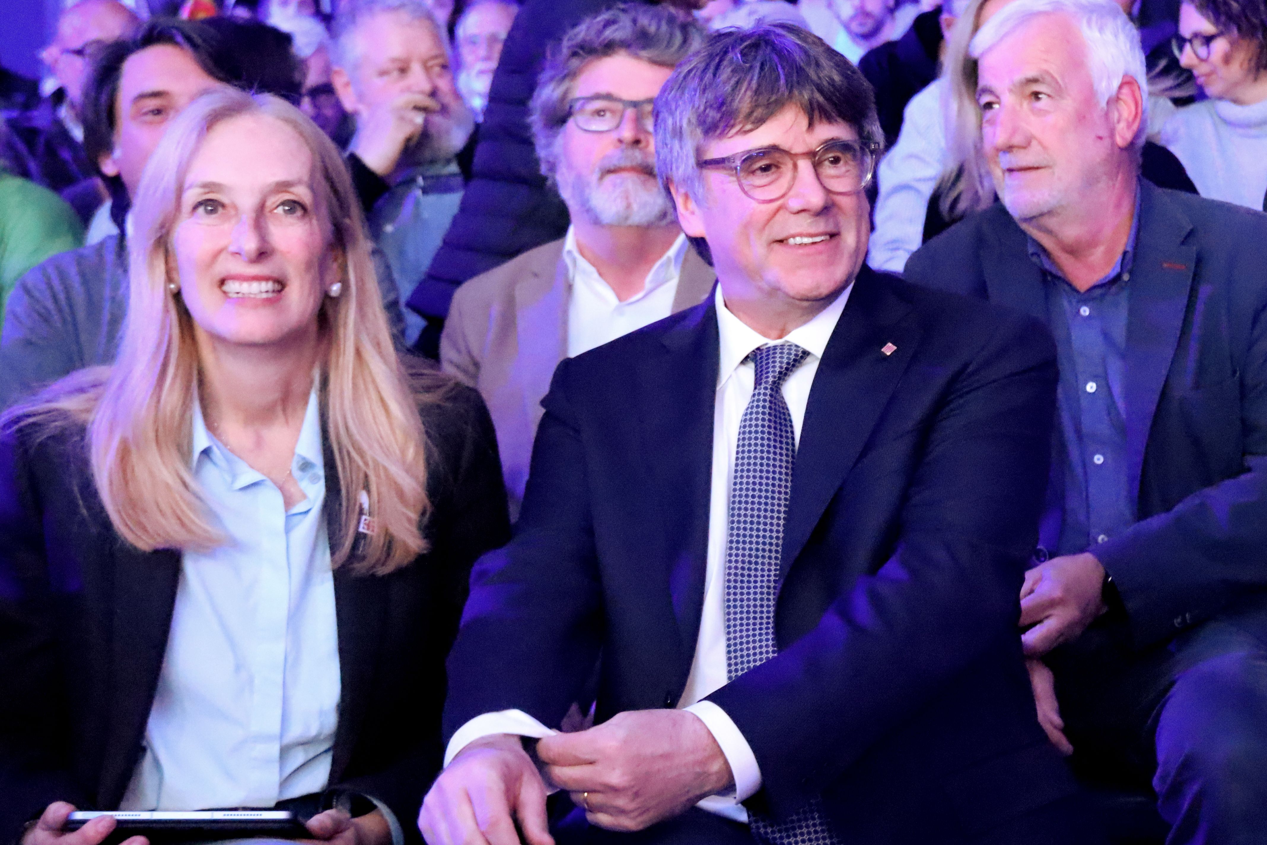 Carles Puigdemont i Anna Navarro, aquest dijous a Argelers.