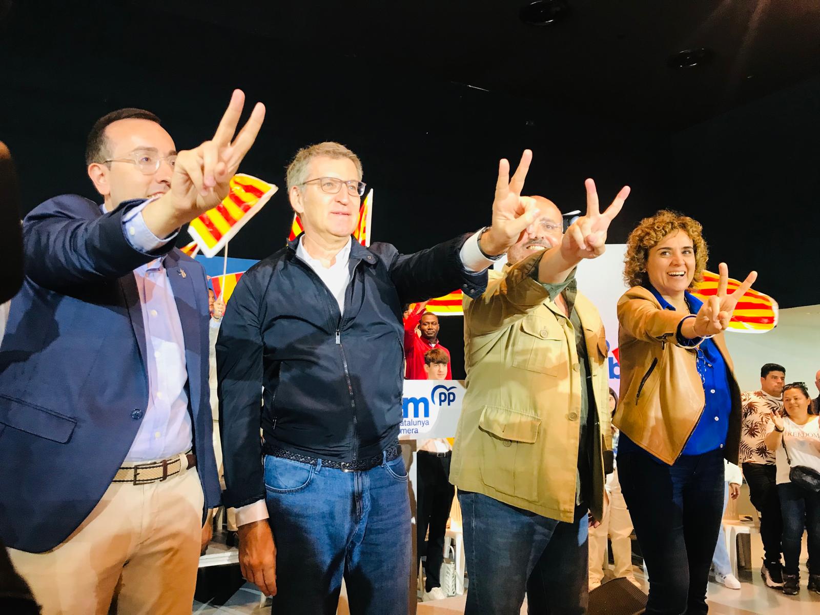 Xavier Palau, Alberto Núñez Feijóo, Alejandro Fernández i Dolors Montserrat a Lleida