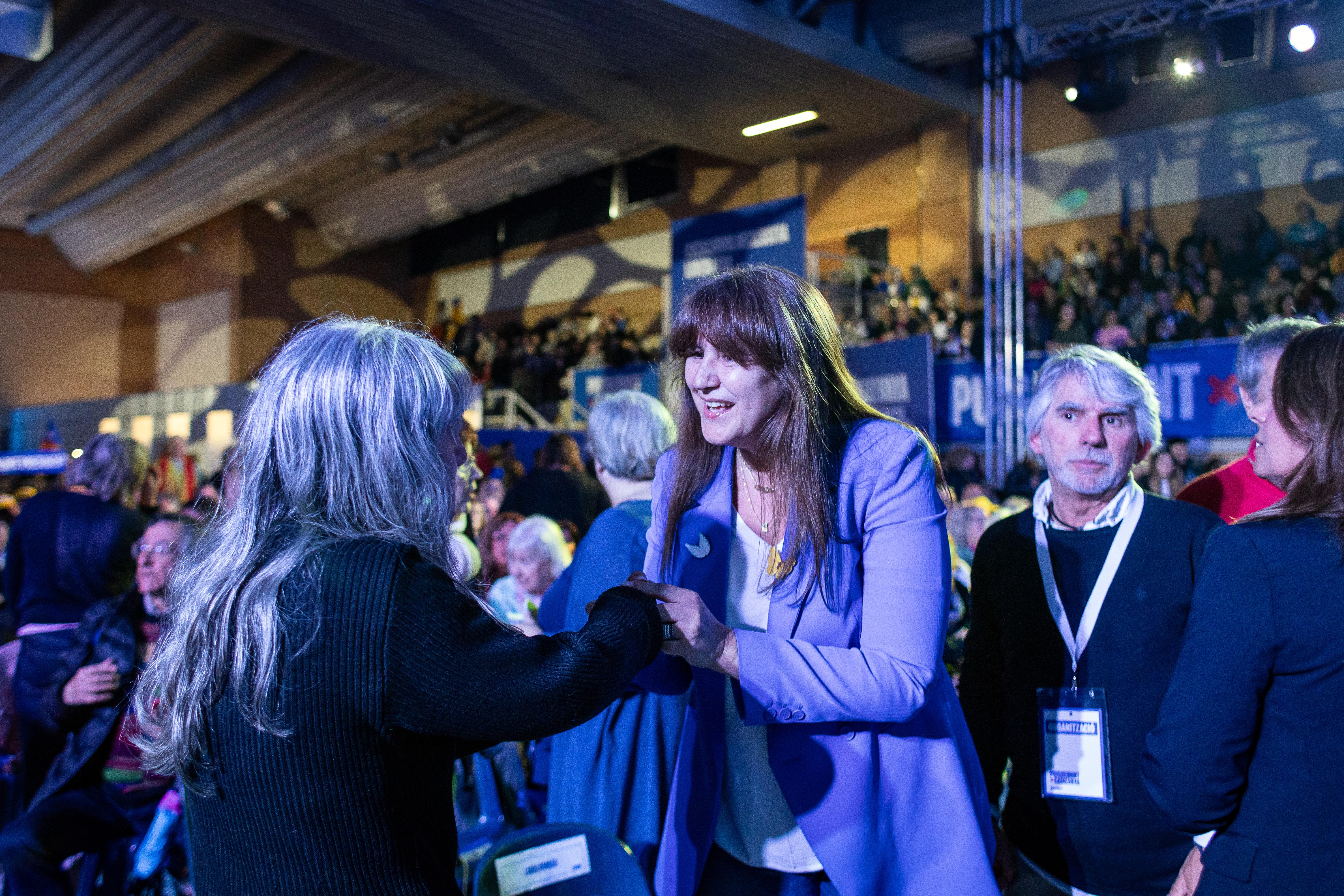 Laura Borràs, en la campanya electoral del 12-M.