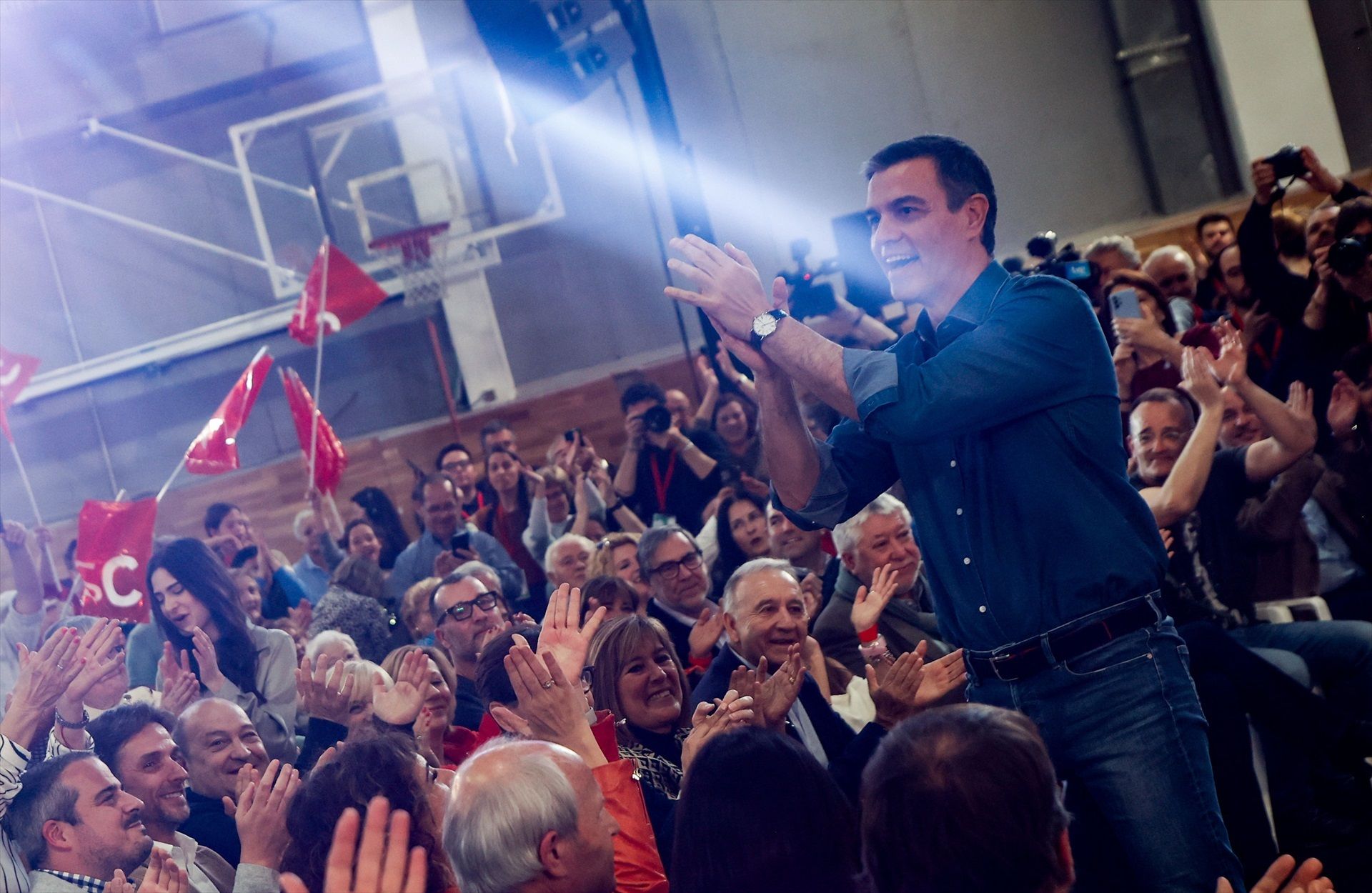 Pedro Sánchez, en un acte de campanya del PSC.