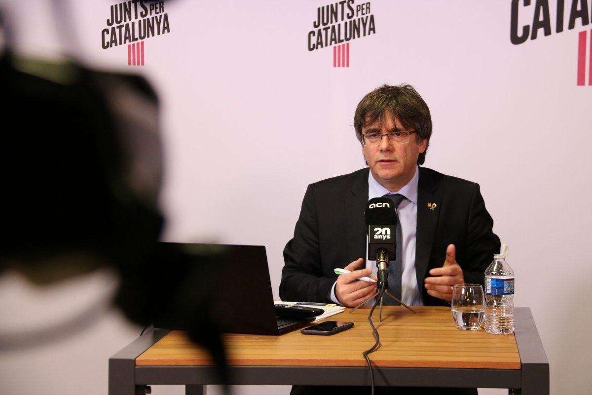 Carles Puigdemont, aquest dilluns a la roda de premsa organitzada per l'ACN