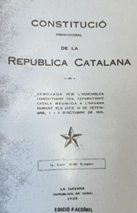 Constitució provisional de la República Catalana, redactada per Conangla i Fontanilles, aprovada a l’Havana el 1928