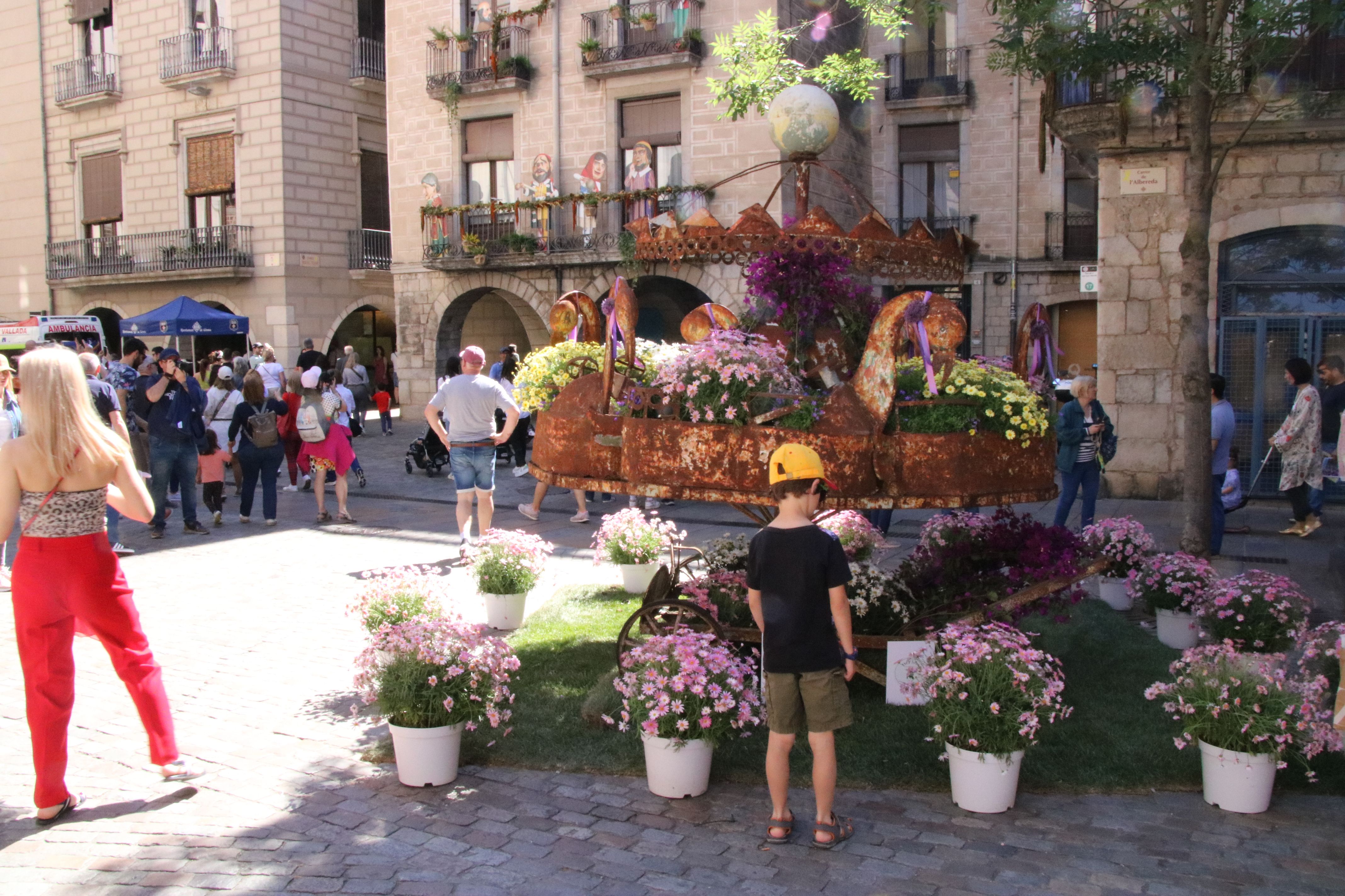 Una de les decoracions del 'Girona, temps de flors'