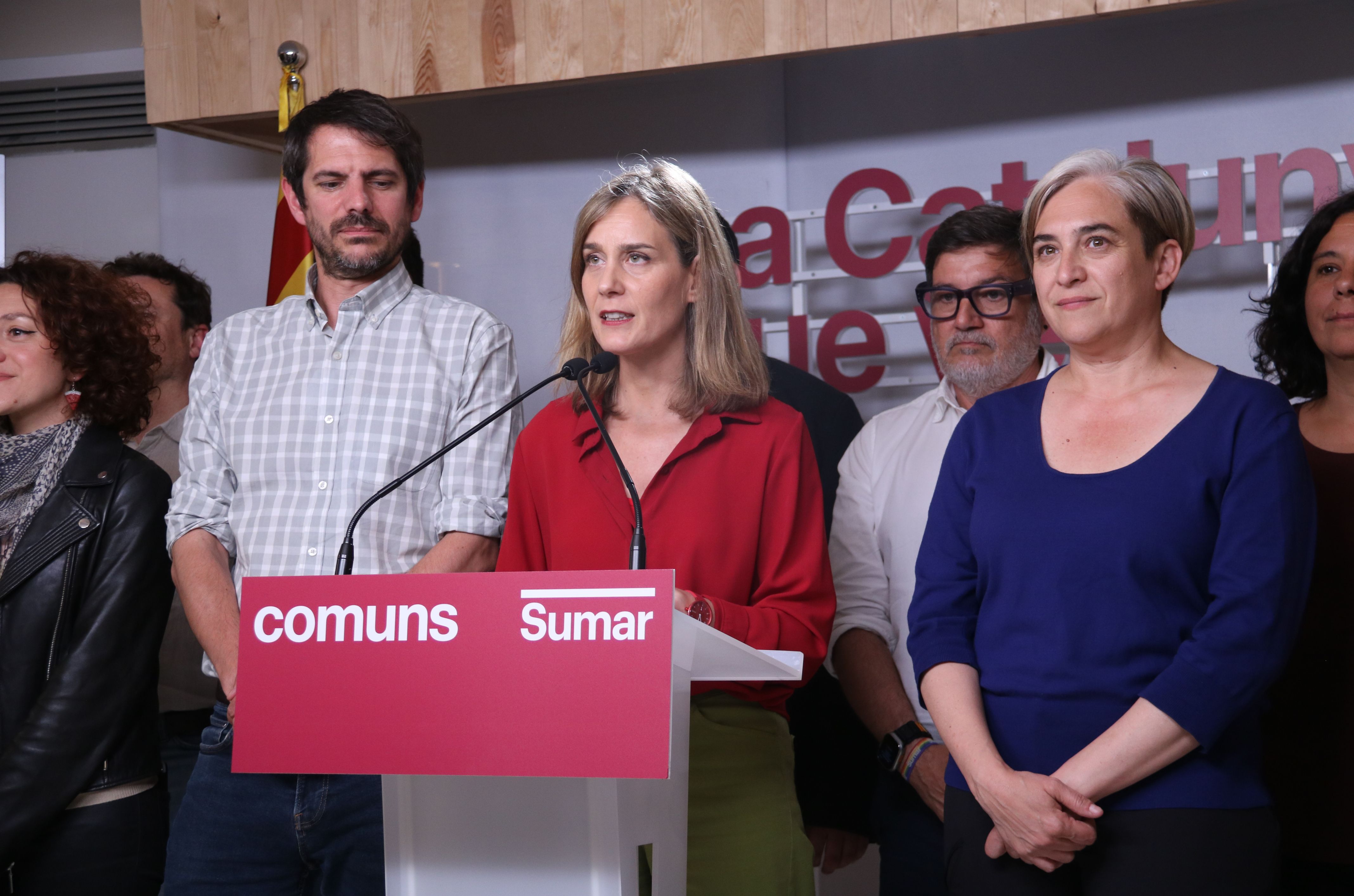 Propaganda electoral dels comuns al centre de Barcelona