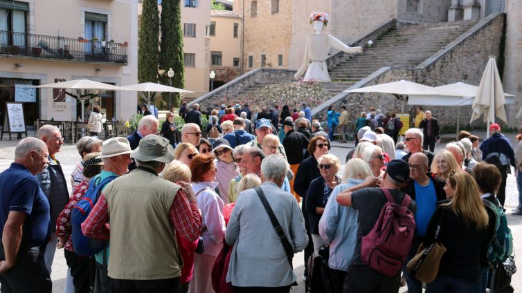 Una aglomeració de visitants del Temps de Flors a Girona