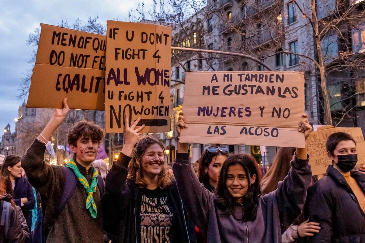 Imatge d'una manifestació feminista a Barcelona