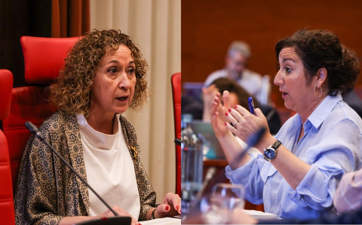 Ester Capella i Alícia Romero, al Parlament aquest dijous.