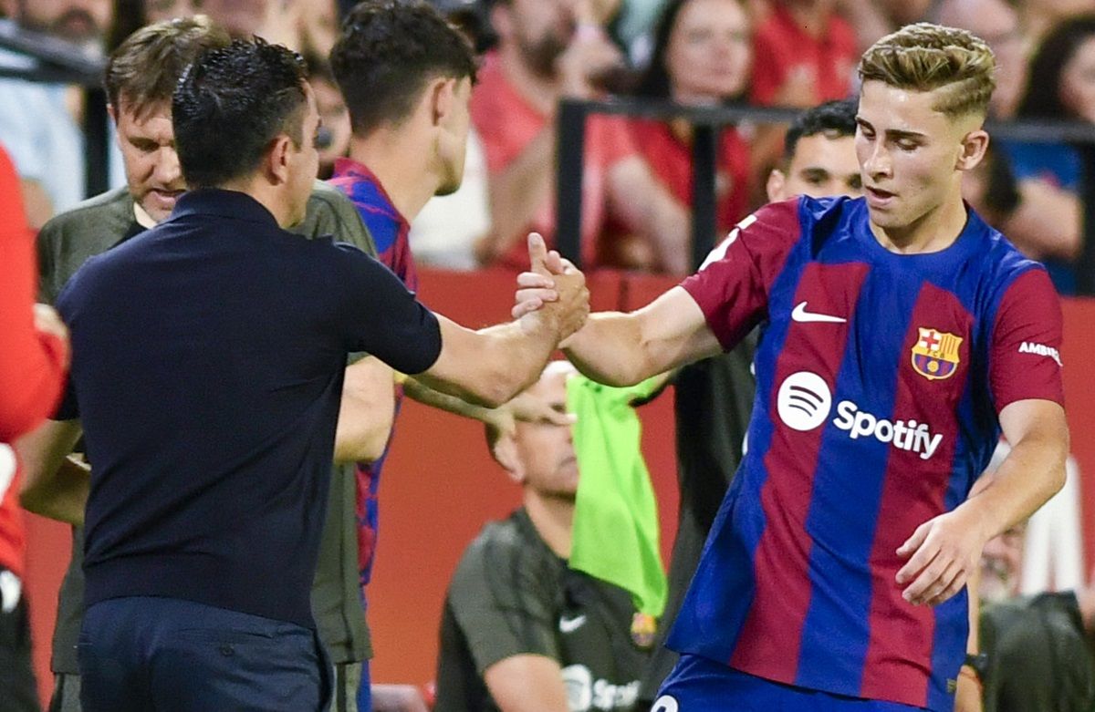 Fermín dedica a Xavi un gol en l'últim partit de l'entrenador al Barça