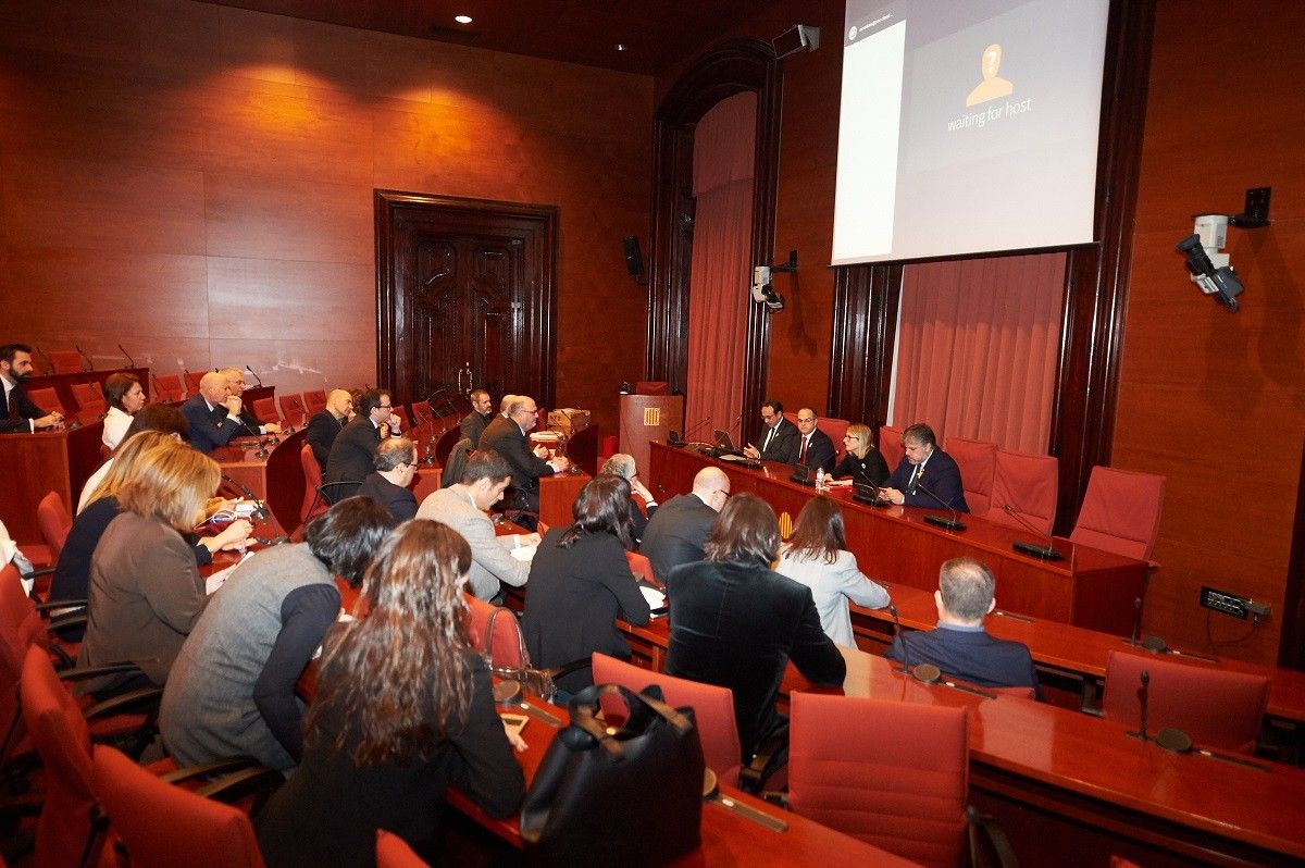 Reunió dels diputats de Junts per Catalunya al Parlament, en una imatge d'arxiu