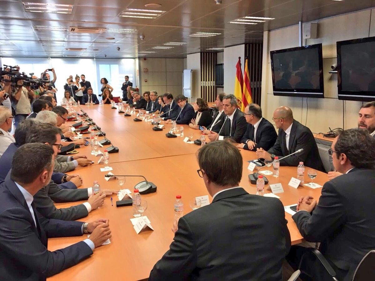 Gabinet de crisi del Govern amb el president del govern espanyol, Mariano Rajoy