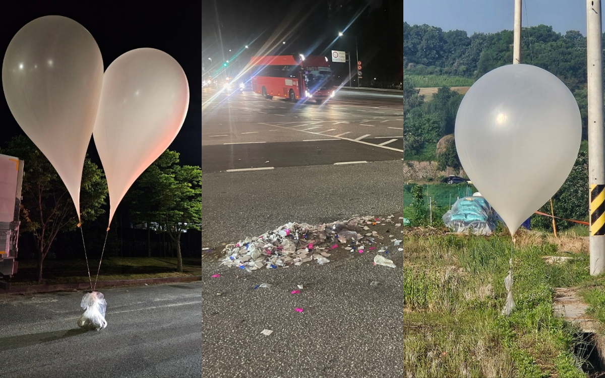 Els globus amb excrements i escombraries que Corea del Nord ha llançat al Sud