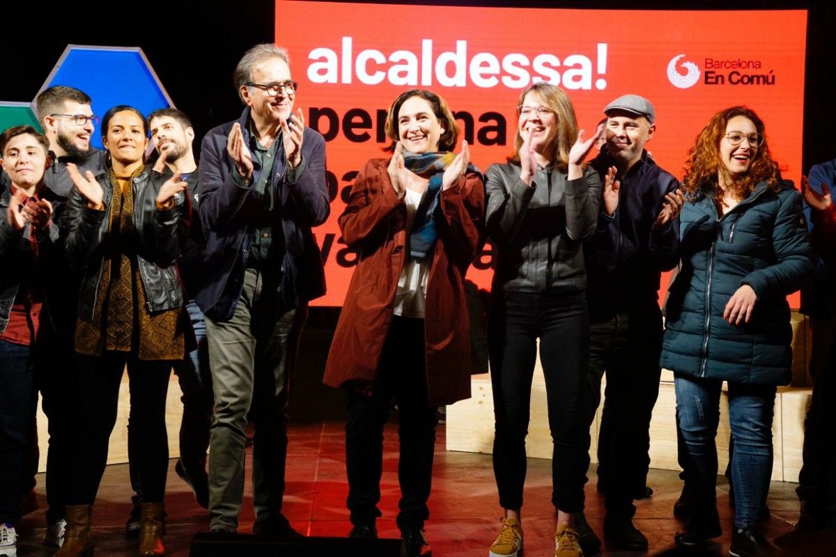 Ada Colau i Joan Subirats, en l'acte d'inici de la campanya de Barcelona en Comú.