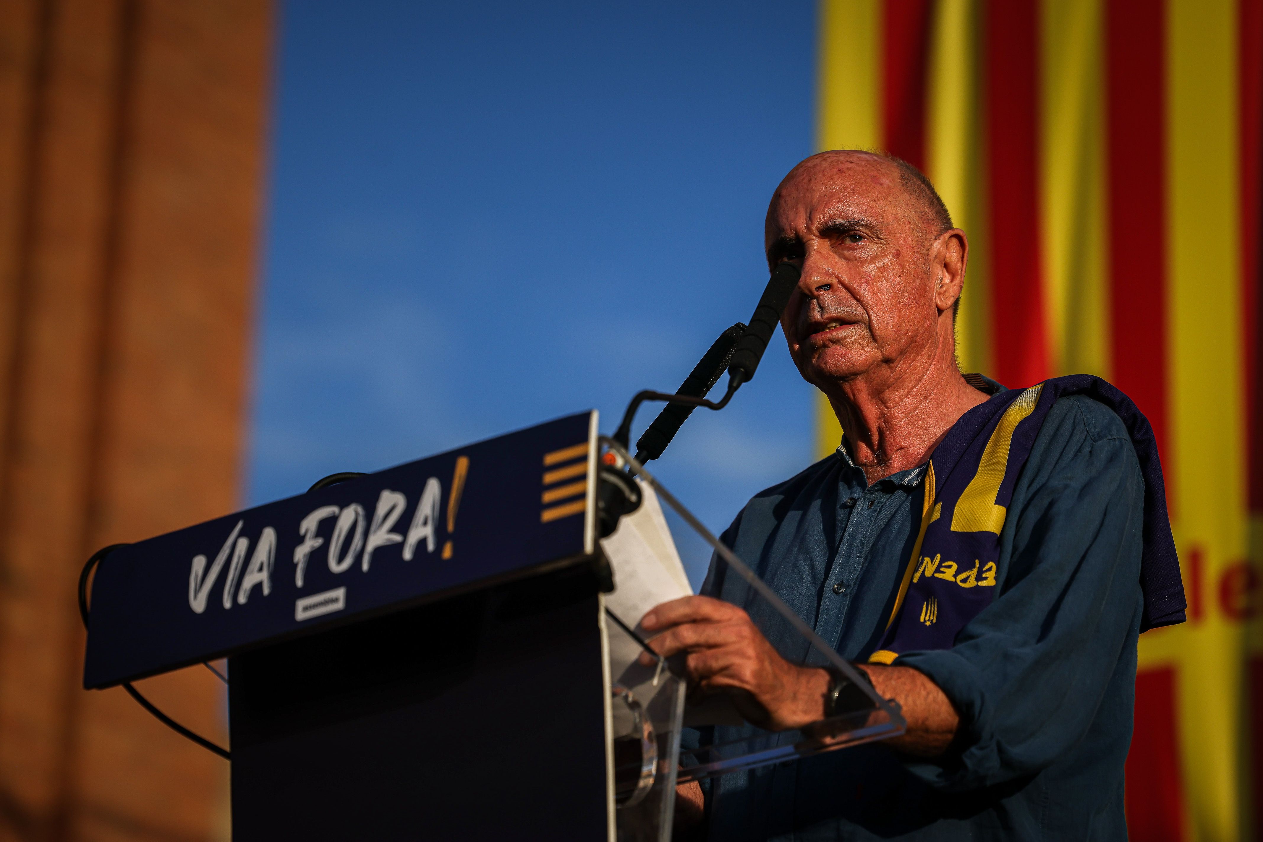 Lluís Llach, durant la manifestació independentista de la Diada 2023