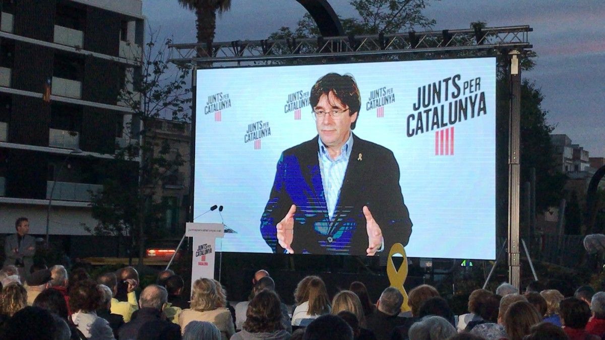 Carles Puigdemont, aquest dijous al míting de JxCat a Badalona
