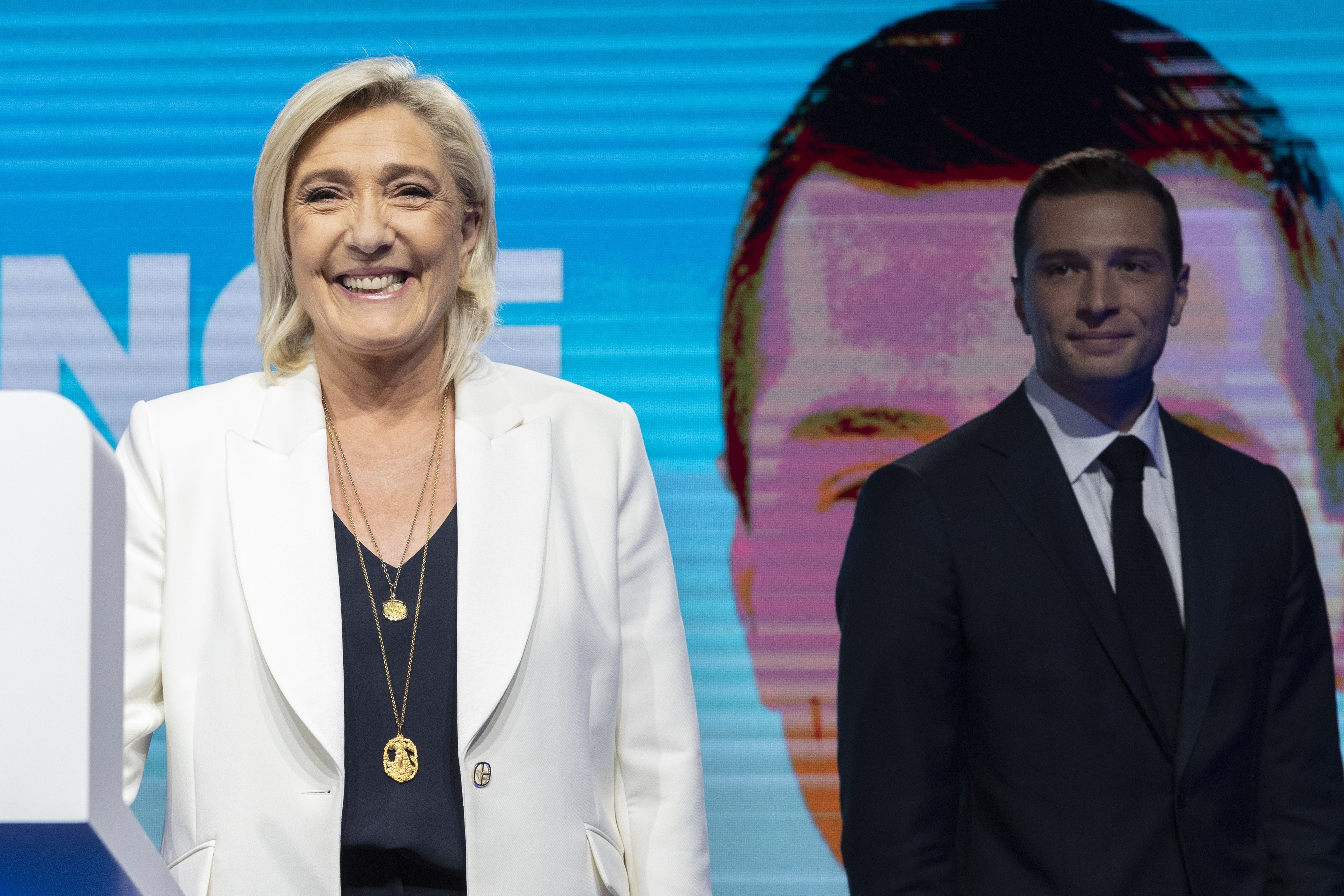 Marine Le Pen i Jordan Bardella, líders de l'extrema dreta francesa.