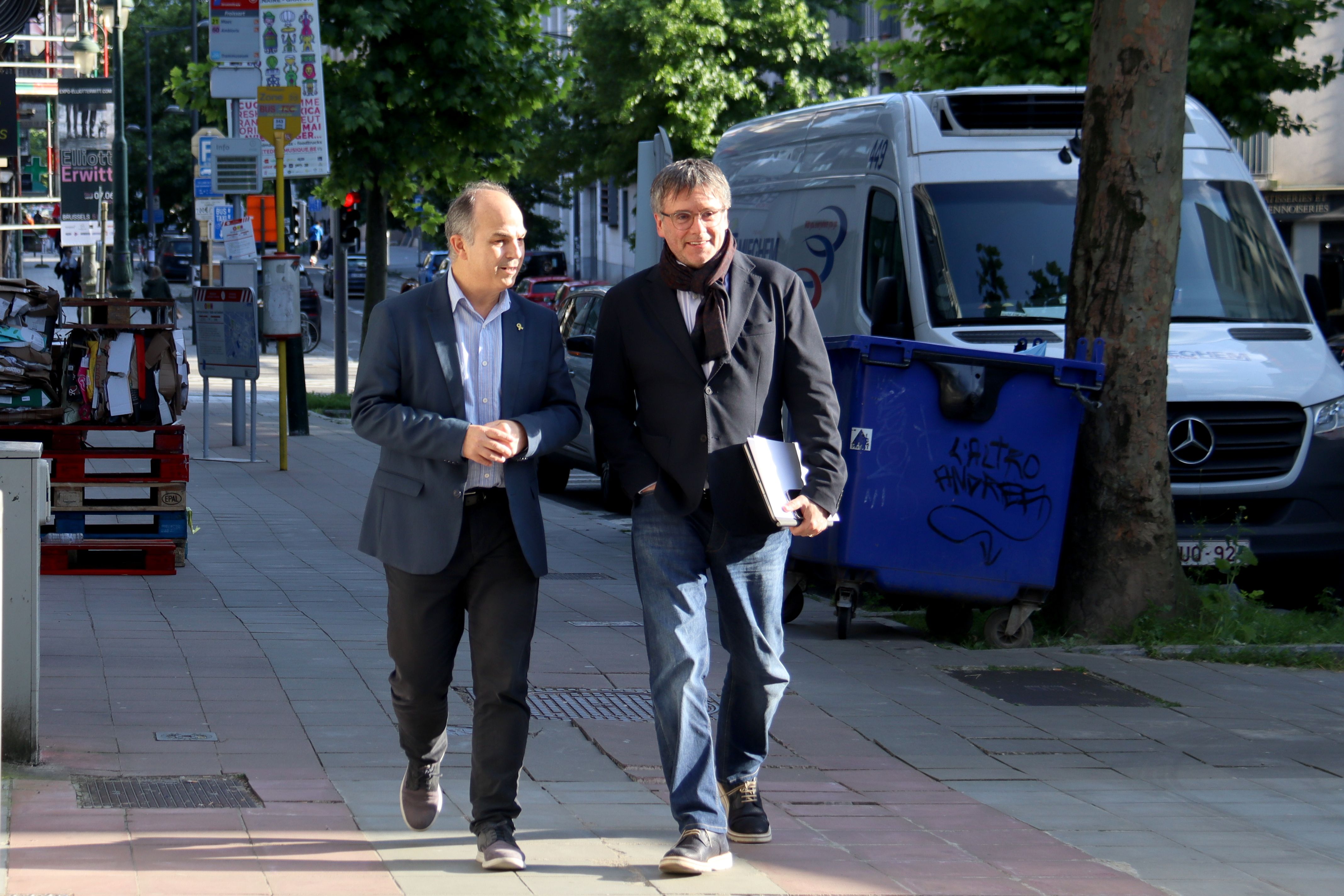 Carles Puigdemont i Jordi Turull, aquest diumenge.