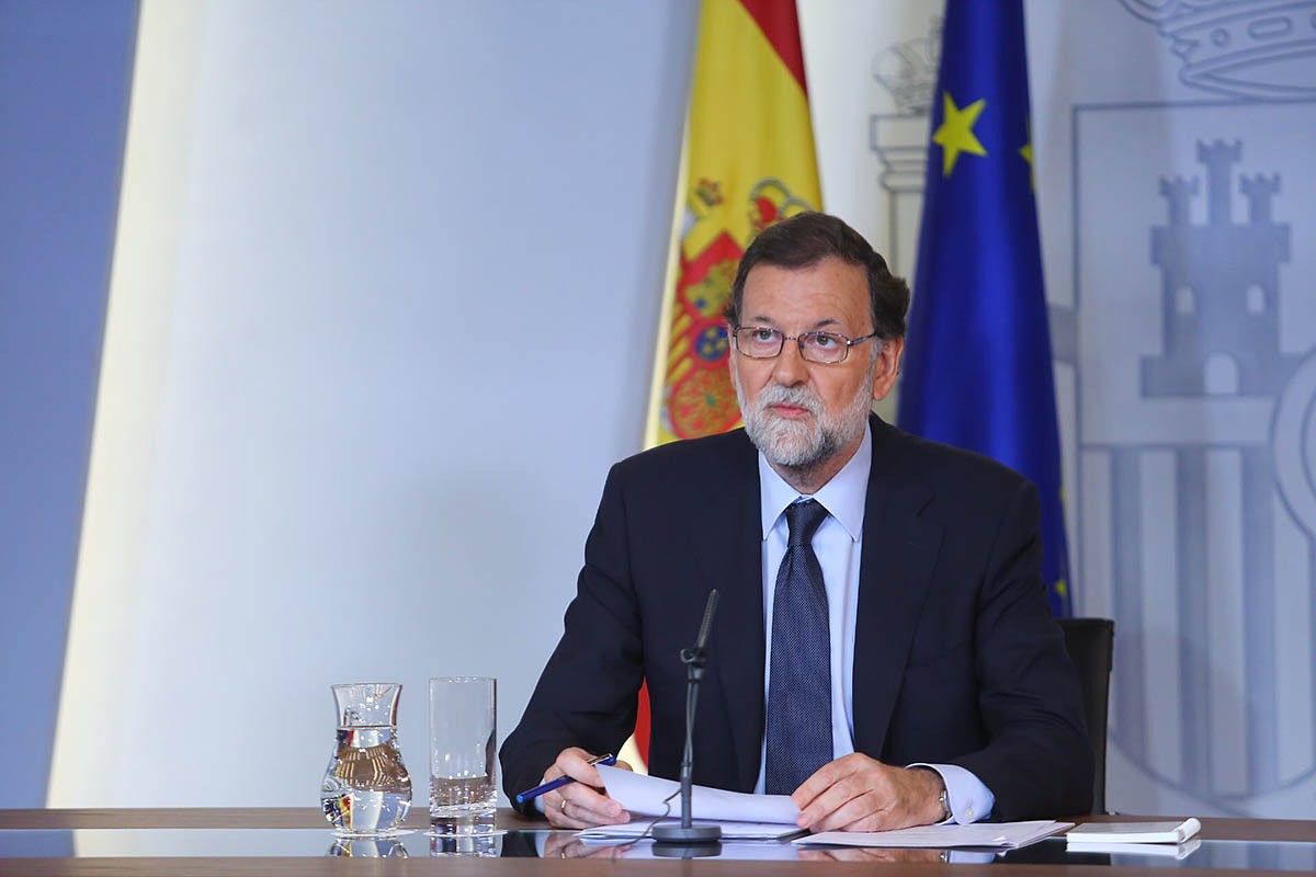 Mariano Rajoy, durant la roda de premsa sobre els atacs a Barcelona i Cambrils