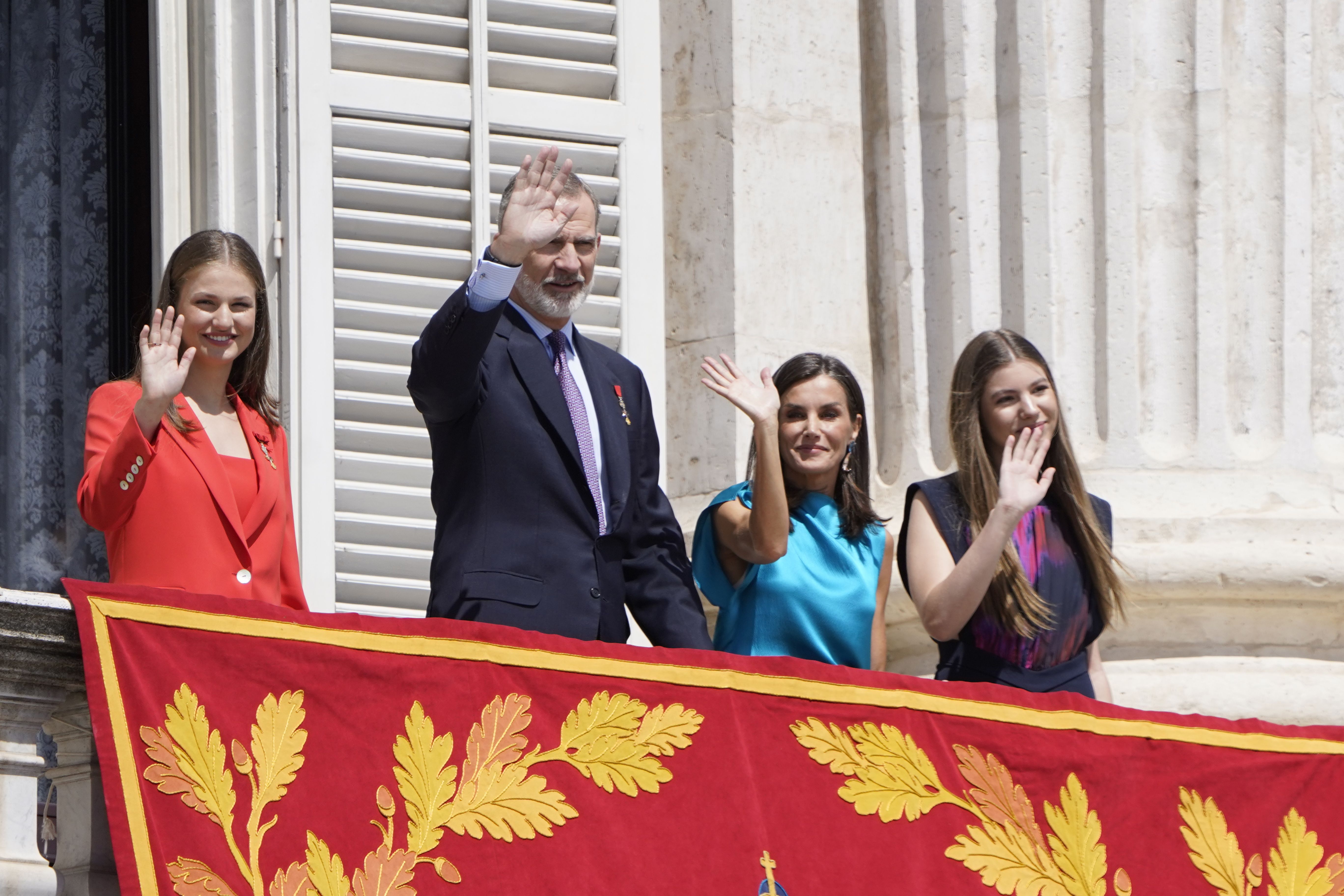 La família reial, aquest dimecres, al Palau Reial.