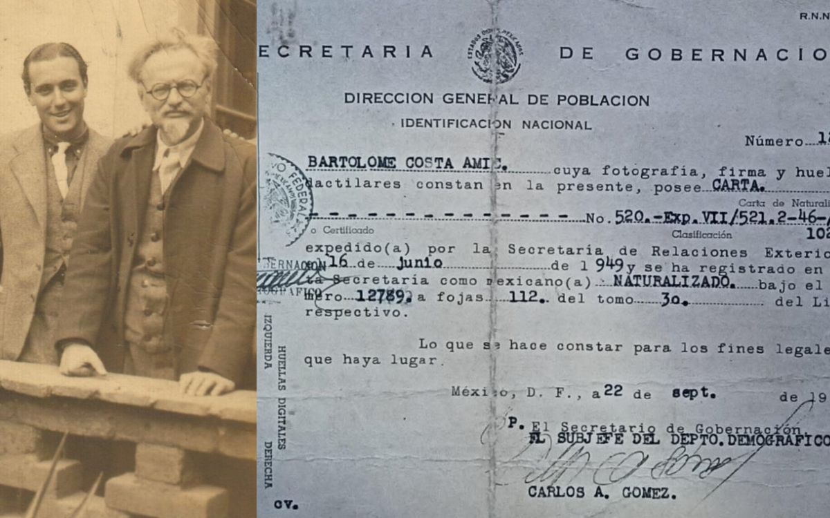 B.Costa-Amic i L.Trotsky, el 1937 a Mèxic, i la carta de naturalització mexicana