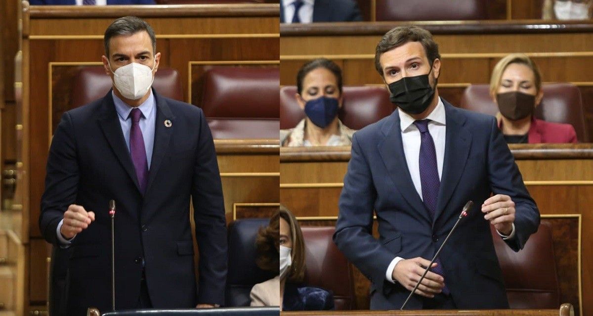 Pedro Sánchez i Pablo Casado, al Congrés.