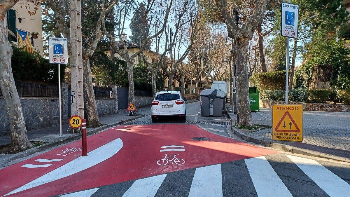 El nou carrer bici del passeig de Valldoreix