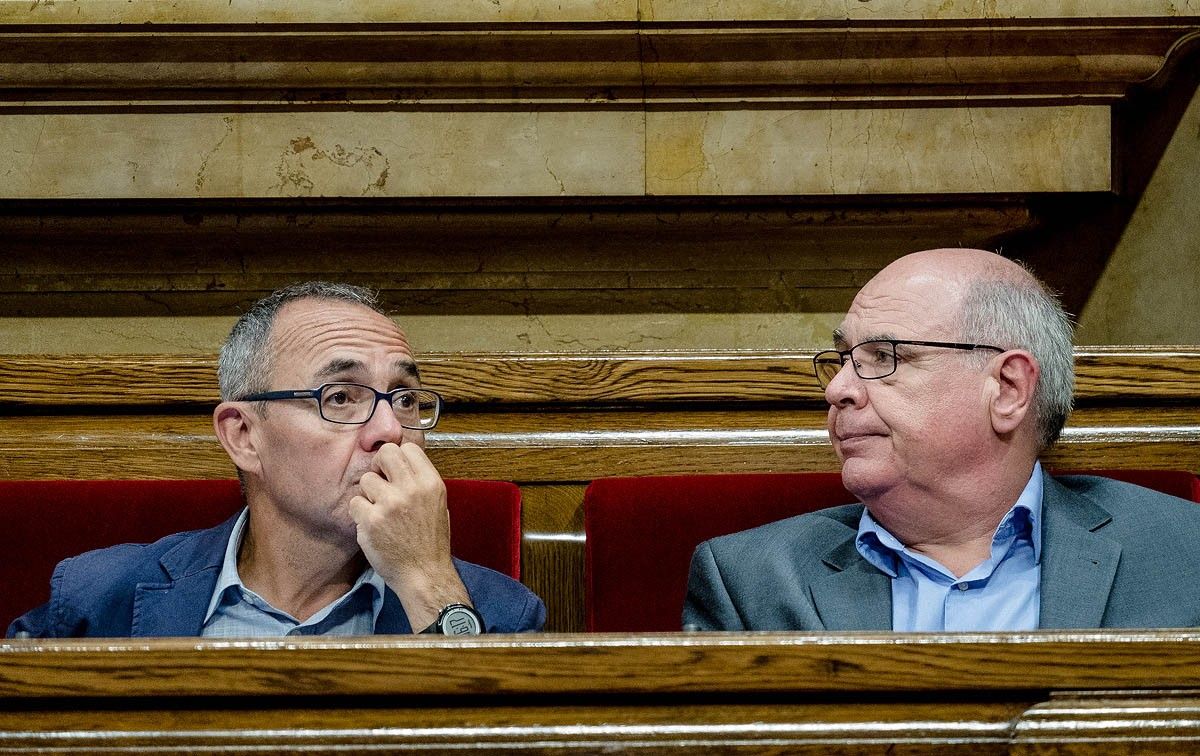 Joan Coscubiela i Lluís Rabell, al Parlament