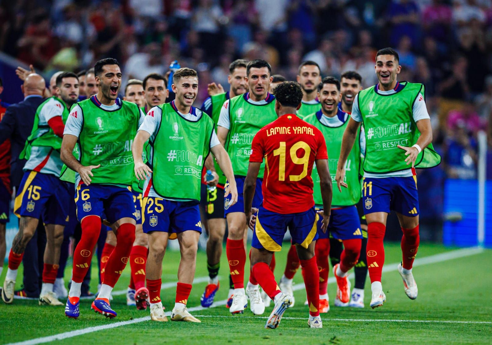 Lamine Yamal celebra el gol de la semifinal de l'Eurocopa
