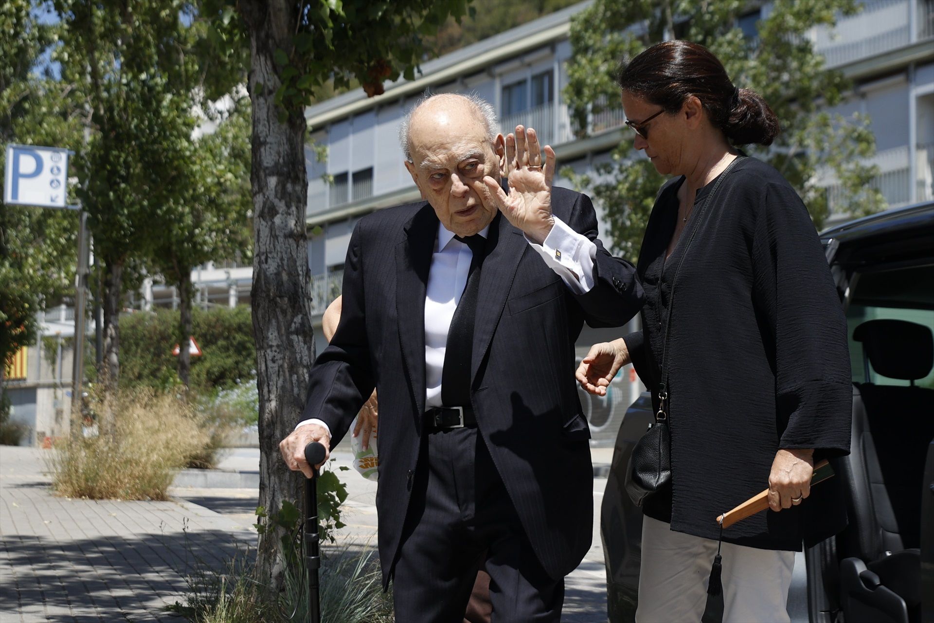 Jordi Pujol, al tanatori de Sant Gervasi.