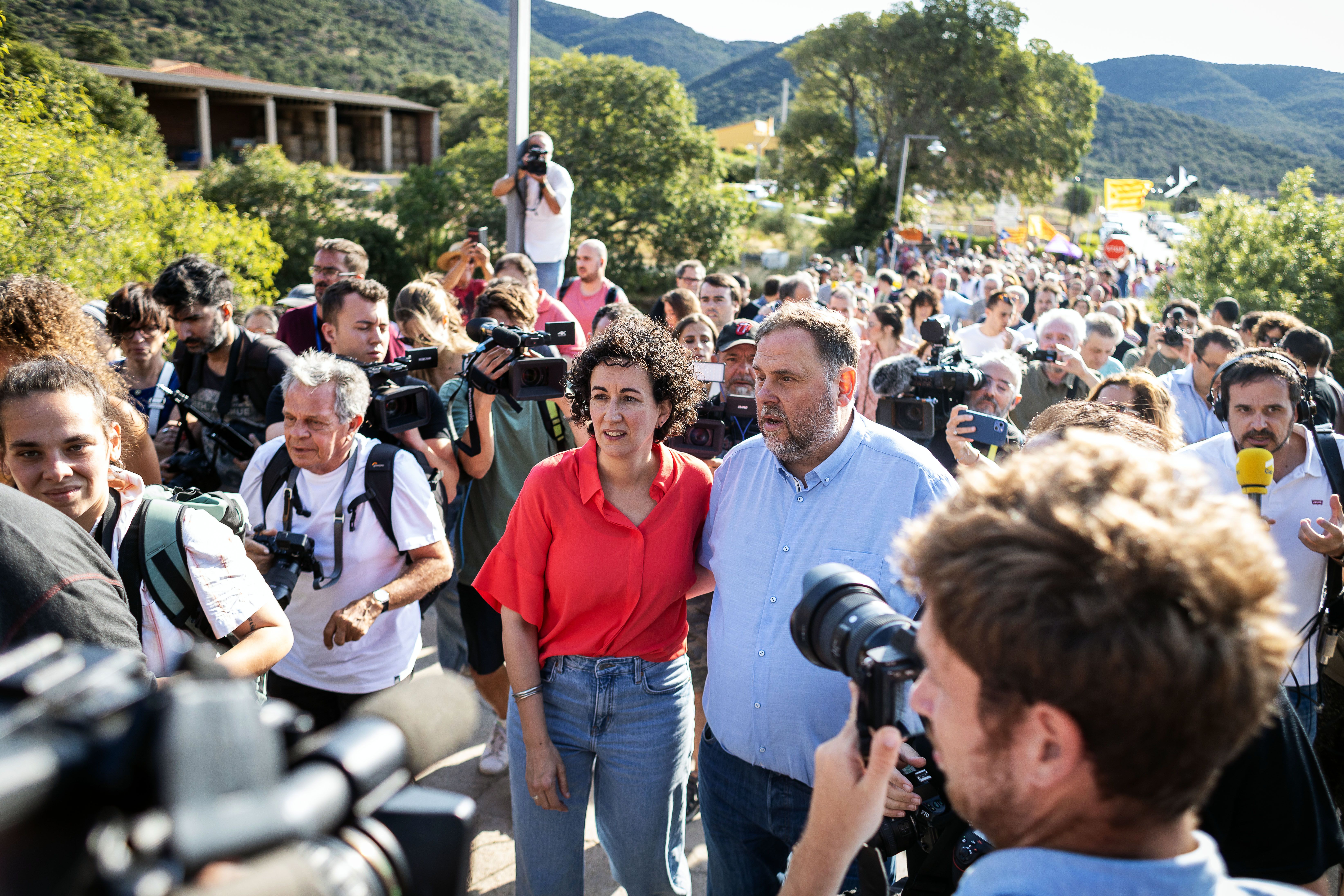 Oriol Junqueras i Marta Rovira, en una imatge d'aquest estiu