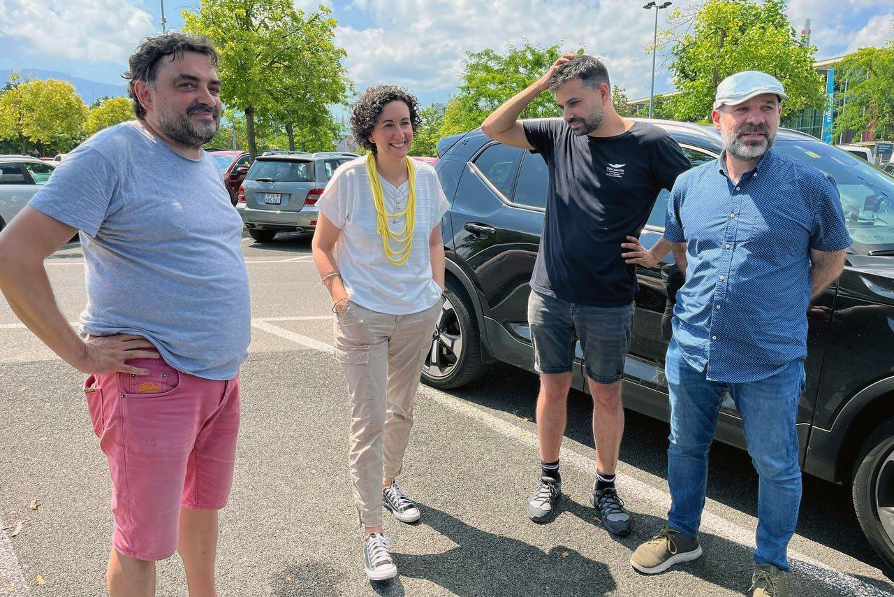 Wagensberg, Serra, Rodríguez i Rovira a punt d'emprendre el camí a Catalunya aquest dijous