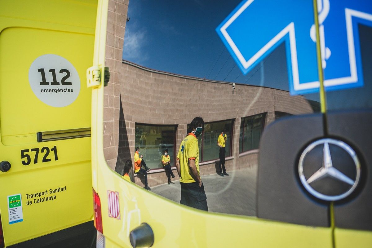 Una ambulància de Catalunya durant la crisi del coronavirus