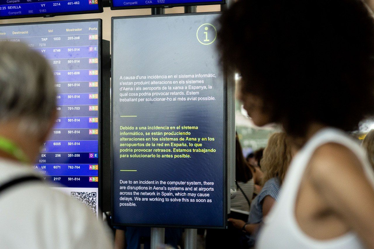 El problema de Microsoft ha afectat de manera severa l'aeroport del Prat