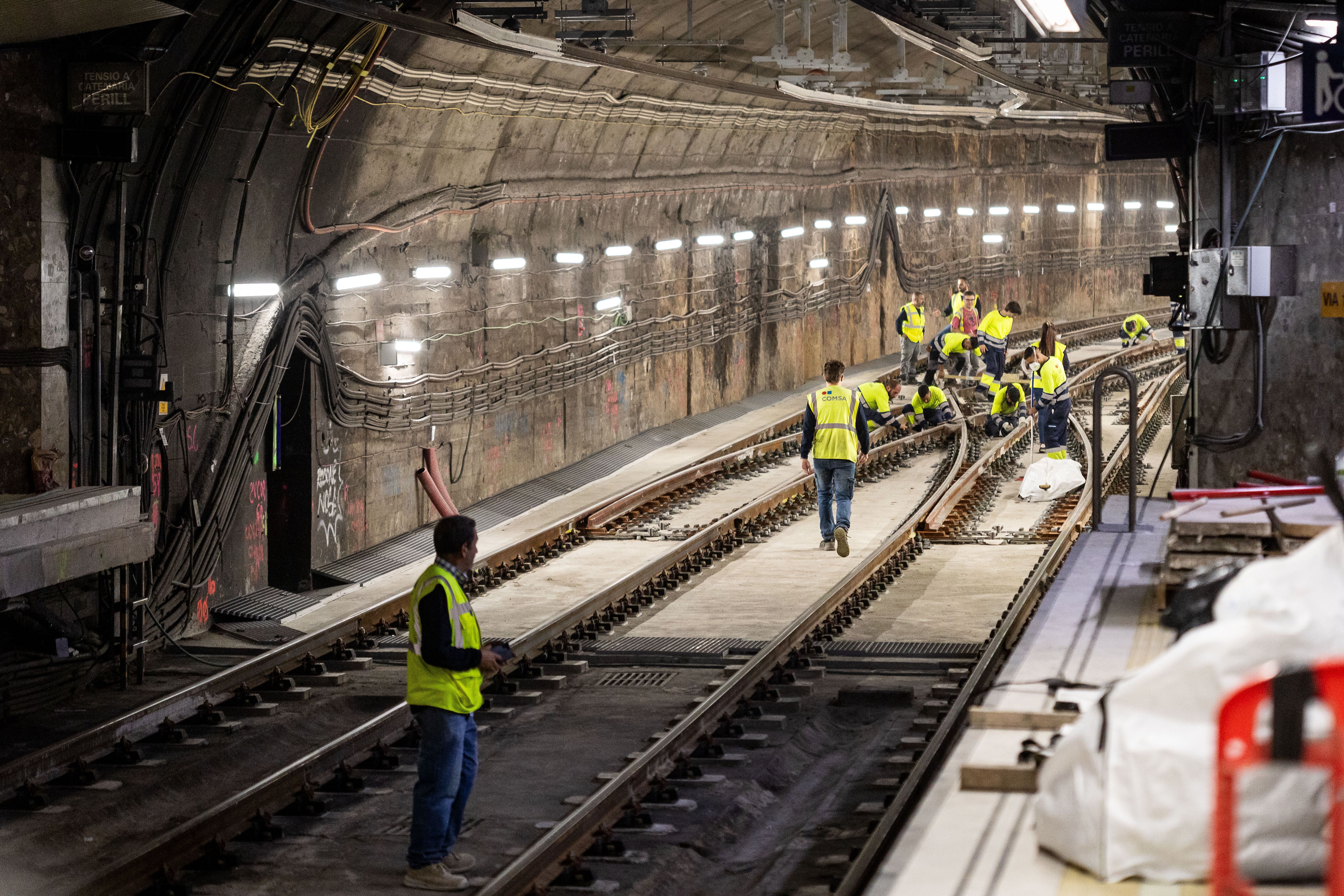 Obres al metro, en una intervenció recent