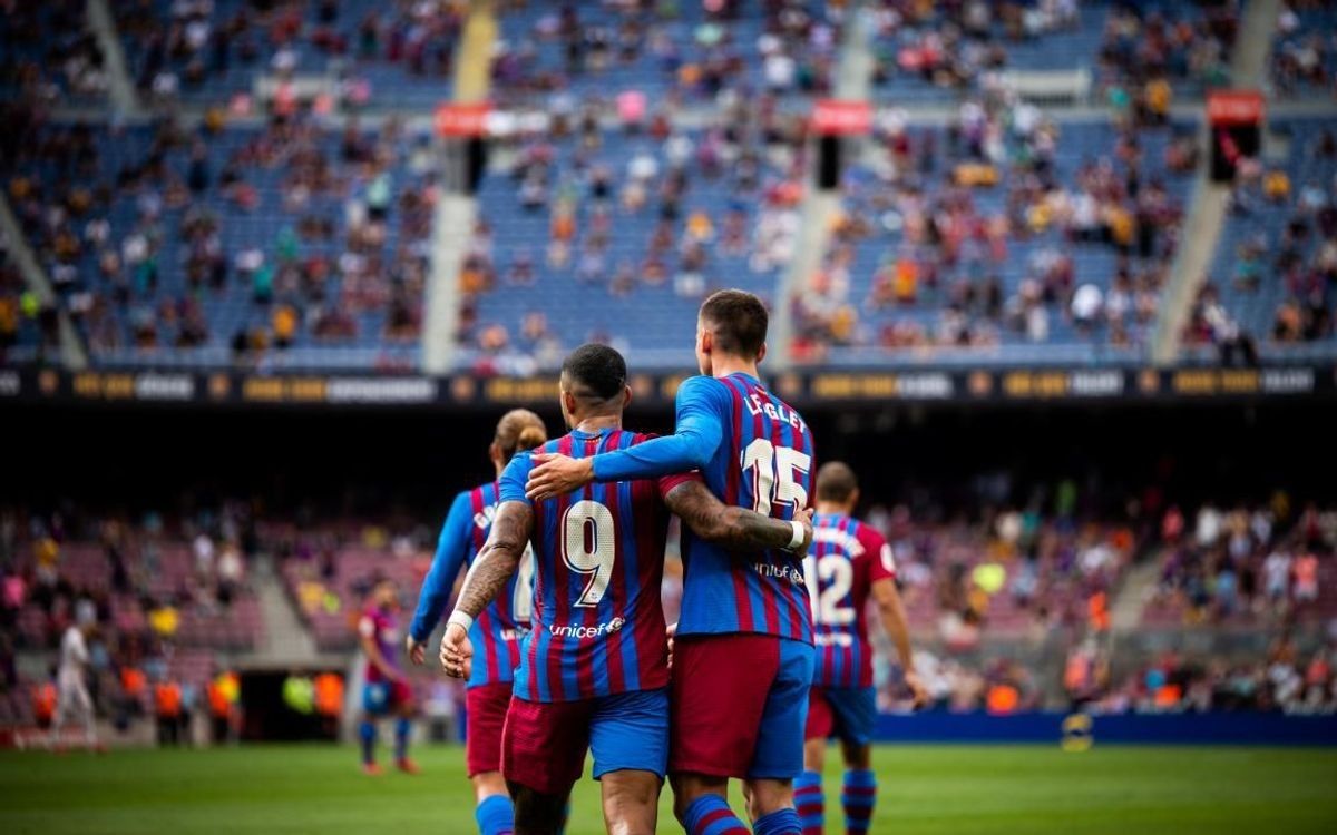 Jugadors del Barça celebrant un gol